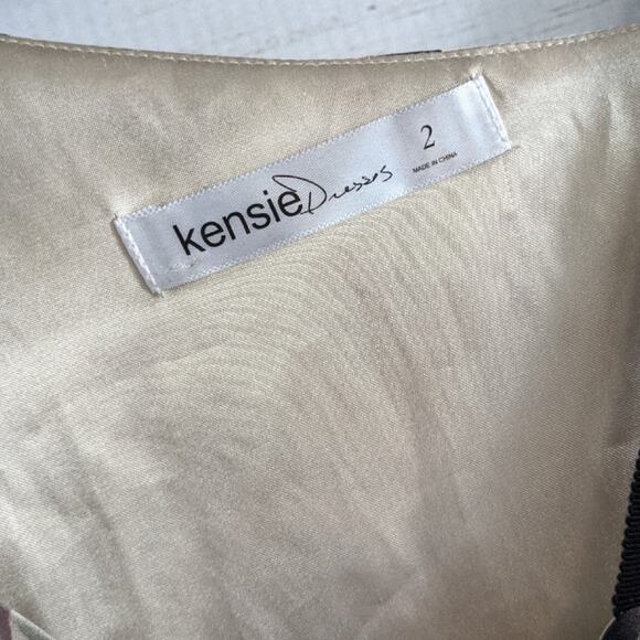 Kensie Ruched Watercolor Print Ruffle Dress sz 2 - Picture 4 of 5